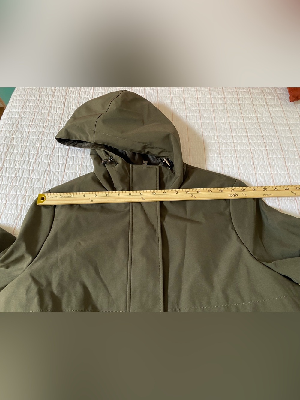 Tahari Olive Green Rain Jacket with Hood, Women’s Large - Picture 8 of 11